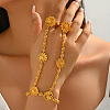 Vintage Brass Flower Link Double Ring Bracelets for Wedding and Formal Ooccasions YR9933-4