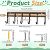 3 Sets Iron & Wood Wall-mounted Storage Hook DIY-GO0003-23-2