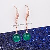 Round Imitation Agate Dangle Earrings for Girl Women EJEW-BB46369-B-4