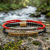 2Pcs DON'T LET THE HARD DAYS WIN 304 Stainless Steel Charm Motivational Quote Bracelets FG5463-5-4