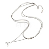 Non-Tarnish 304 Stainless Steel Curb & Herringbone Chains Double Layer Necklaces NJEW-P280-01P-2