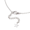 201 Stainless Steel Moon and Star Pendant Brass Cable Chain Necklaces NJEW-JN05787-5