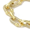 Rack Plating Brass Micro Pave Clear Cubic Zirconia Oval Link Chain Bracelets for Women LS-BJEW-P323-08G-2