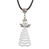 Seed Beads Loom Angel Pendant Necklaces NJEW-MZ00061-03-1