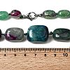Dyed Natural Agate Cuboid Graduated Beaded Necklaces with Alloy Clasps NJEW-C113-01F-5