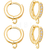 12Pcs Brass Huggie Hoop Earring Findings KK-CN0003-37-7