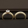 2Pcs Alloy with Crystal Rhinestone Finger Rings for Couple FS-WG6A3A8-09-1