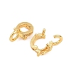 Brass Micro Pave Clear Cubic Zirconia Twister Clasps KK-H533-07G-2