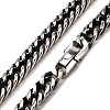 304 Stainless Steel Cuban Link Chain Necklace NJEW-P288-01B-AS-1-2