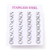 304 Stainless Steel Greek Alphabet Stud Earrings STAS-D007-07P-05-3