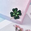 Cubic Zirconia Clover Brooch Pin JBR105A-4