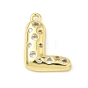Brass Micro Pave Clear Cubic Zirconia Pendants KK-I476-02G-L-1