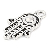 Hamsa Hand/Hand of Fatima/Hand of Miriam Tibetan Style Alloy Pendants TIBEP-R344-01AS-LF-2