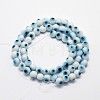 Handmade Evil Eye Lampwork Round Bead Strands X-LAMP-L055-6mm-07-2