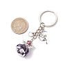 Glass & Tibetan Style Alloy Keychain KEYC-MZ00037-06-3