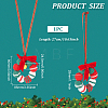 Crochet Christmas Wreath with Bell Hanging Pendant Decorations HJEW-WH0007-13-2