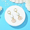 Natural Pearl & Alloy Hoop Earrings EJEW-JE07028-1