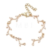 Brass Micro Pave Clear Cubic Zirconia Branch Link Bracelet Making AJEW-PH01759-1