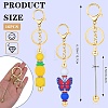16Pcs Alloy Bar Beadable Keychain for Jewelry Making DIY Crafts KEYC-SZ0001-16G-2