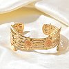 304 Stainless Steel Enamel Cuff Open Bangles for Women BJEW-F542-01G-04-1