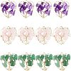 6Pcs 3 Styles Chakra Natural Gmestone Copper Wire Big Pendants FIND-FH0004-66-1