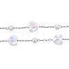 Glass Heart & ABS Plastic Pearl Beaded Chains CHS-N003-06B-4