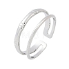 304 Stainless Steel Open Cuff Rings for Women RJEW-A056-01P-2