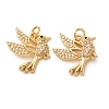 Brass Micro Pave Black Cubic Zirconia Pendants CU-E003-18G-21-1