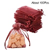 100Pcs Rectangle Organza Gift Drawstring Bags OP-YW0001-03D-1