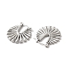 304 Stainless Steel Hollow Out Flat Round Hoop Earrings for Women EJEW-K243-10P-2