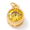 Real 18K Gold Plated Brass Inlaid Cubic Zirconia Charms ZIRC-L100-081G-02-2