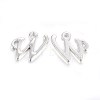 Silver Color Plated Alloy Letter Pendants PALLOY-J718-01S-W-1