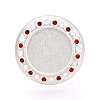 Adjustable Alloy & Iron & Rhinestone Bezel Cup Ring Base with Rotatable Tray MAK-T012-10S-2