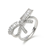 Brass & Clear Cubic Zirconia Finger Rings CU-CBA7E55-08P-4
