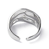 Non-Tarnish 304 Stainless Steel Open Cuff Ring for Women X-RJEW-C046-09P-3