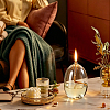 Transparent Glass Candle Holders with Candle Wick DIY-WH0308-997B-5