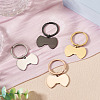 4Pcs 4 Styles Stainless Steel Keychains KEYC-TA0004-81D-4