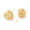 Rack Plating Brass Wire Wrapped Round Stud Earrings EJEW-R150-09G-2