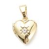 Brass Micro Pave Clear Cubic Zirconia Locket Pendants X-KK-P199-13G-2