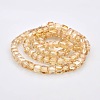 Half Rainbow Plated Glass Faceted Cube Beads Strands GLAA-A031-6mm-HR05-2