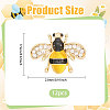 12Pcs Bees Iron Rhinestone Lapel Pin Brooches JEWB-CA0001-78-2