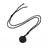 Natural Gemstone Triskele/Triskelion Pendant Necklace with Nylon Cord for Women NJEW-E091-01-3