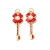 Brass Enamel Pendants KK-C143-5G-2