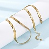 304 Stainless Steel Snake Pendant Double Layer Necklaces for Women NJEW-Z108-03G-2