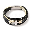 Braided Microfiber Leather Multi-strand Bracelets BJEW-B096-26P-1