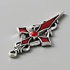 Siam Rhinestone Cross Pendant with Red Enamel LS-ENAM-WH0001-06AS-04-3