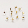 Brass Bullet Clutch Bullet Clutch Earring Backs with Pad KK-E446-14G-1