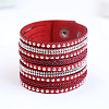 9-row Suede Cord & Rhinestone & Alloy Rivet Wrap Bracelets WG9BE7D-01-1