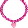 Resin and Plastic Heart Pendant Rondelle Beaded Necklaces with Alloy End Chains FS-WG415CE-03-2