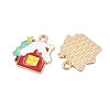 Christmas Alloy Enamel Pendants FIND-I067-02KCG-10-2